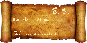 Bognár Vilma névjegykártya