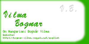 vilma bognar business card